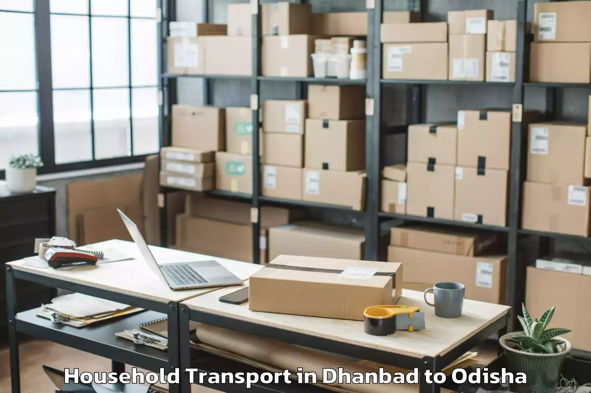 Book Dhanbad to Hirakud Household Transport